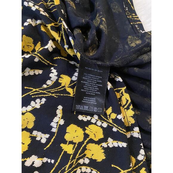 Anthropologie Maeve Black Yellow Floral Summer Breeze Pullover Dress Size SP - Picture 5 of 7